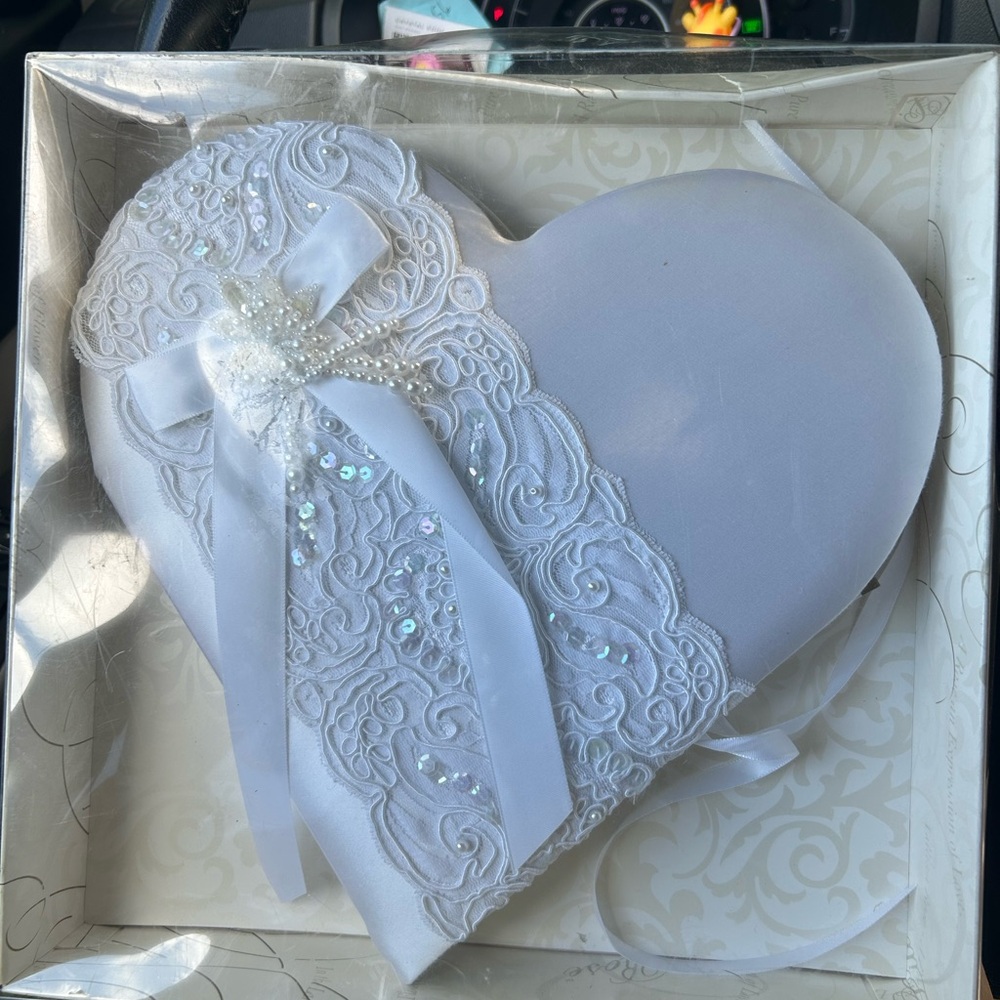 White Heart-Shaped Decorative Pillow